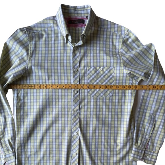 Ben Sherman Long Sleeve Button Down Shirt, Gray Yellow, Mens L - Picture 13 of 13